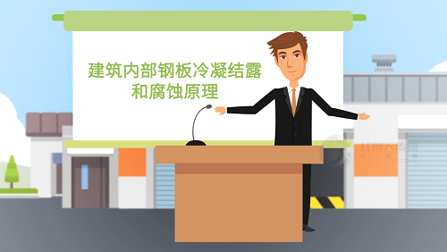 山东冠洲股份MG动画-建筑内部钢板冷凝结露和腐蚀原理